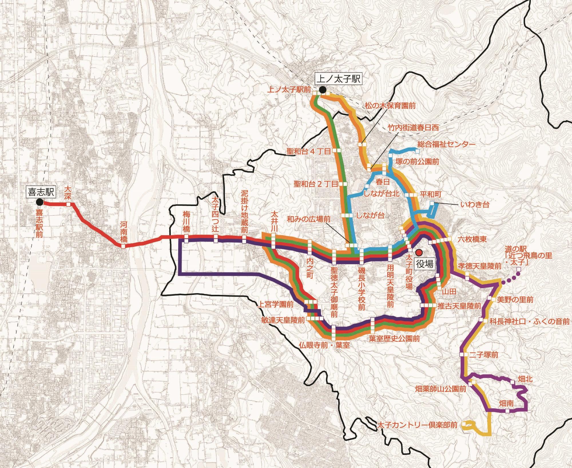 新たな地域公共交通の路線図